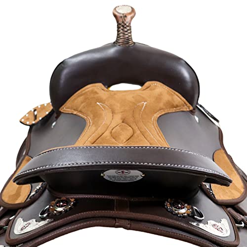 Handmade Western Synthetic Barrel Racing Horse Saddle (Brown)