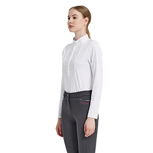 Women's White Long Sleeve Show Shirt for Riding