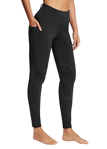 BALEAF Women's Equestrian Riding Breeches Knee-Patch Tights Black