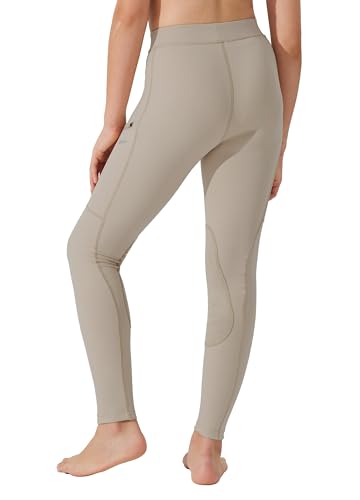 Girls Horse Riding Breeches: Khaki Tights with Pockets