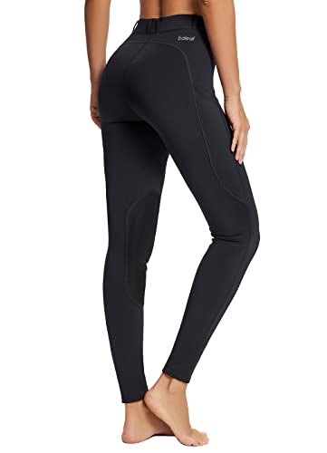 BALEAF Women's Equestrian Riding Breeches Knee-Patch Tights Black