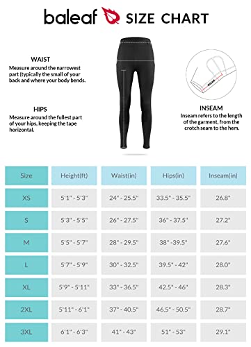 BALEAF Women's Equestrian Riding Breeches Knee-Patch Tights Black