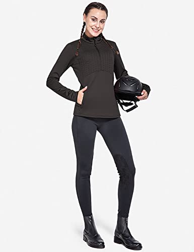 BALEAF Women's Equestrian Riding Breeches Knee-Patch Tights Black