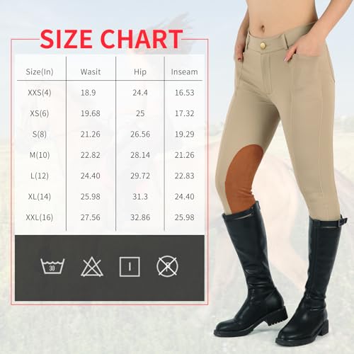Beroy Kids Equestrian Breeches with Knee-Patches and Pockets