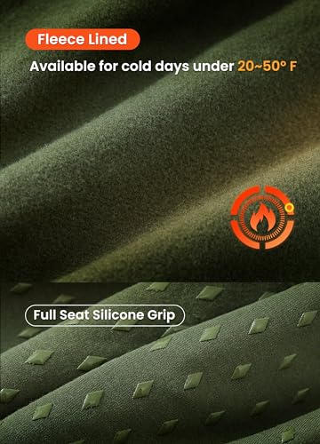 Girls Fleece Horse Riding Breeches Thermal Tights Army Green