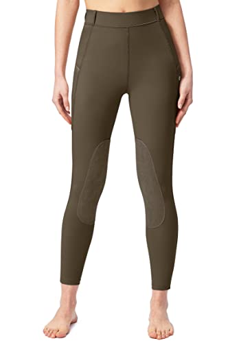 SANTINY Women's Zipper Pocket Riding Breeches in Brown