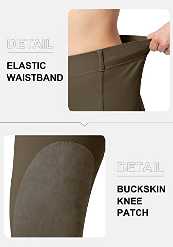 SANTINY Women's Zipper Pocket Riding Breeches in Brown