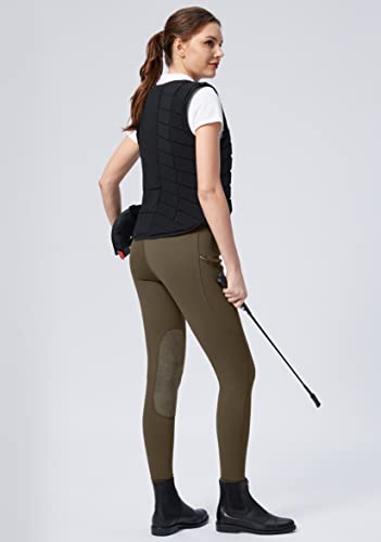 SANTINY Women's Zipper Pocket Riding Breeches in Brown