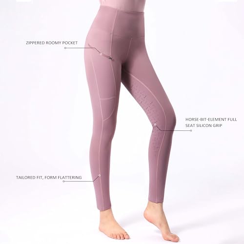 Harrison Howard Women's High Waisted Equestrian Breeches Plum