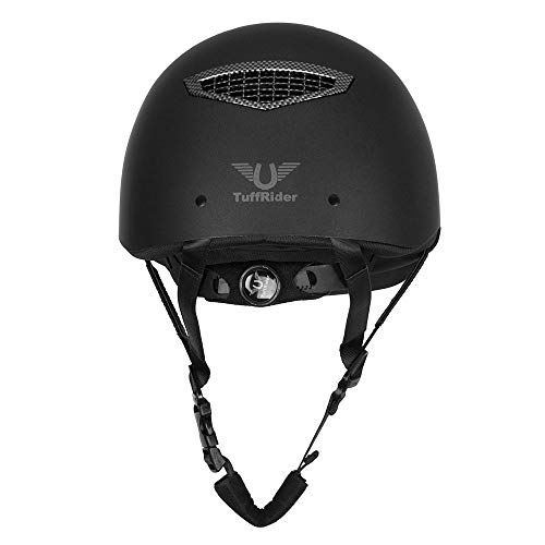 TuffRider Equestrian Helmet with Carbon Fiber Grill, Black, Large