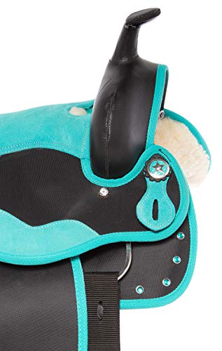 Teal Western Horse Saddle Set with Tack and PAD