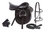 Black Leather English Riding Saddle Starter Kit (16")