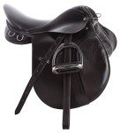 Black Leather English Riding Saddle Starter Kit (16")