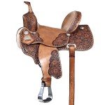 HILASON 15" Brown Western Flex Tree Barrel Trail Horse Saddle