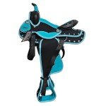 Kids 12" Blue Synthetic Western Saddle Tack Silverline Premium