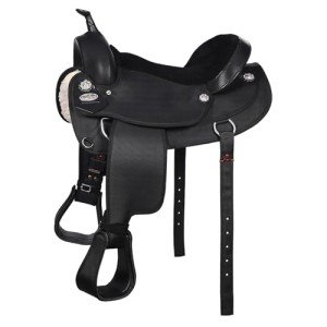 Black 16" Flex Tree Western Horse Saddle Trail & Pleasure