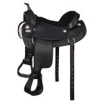 Black 16" Flex Tree Western Horse Saddle Trail & Pleasure