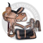 Premium Leather Barrel Racing Horse Saddle Set Size 15-17