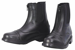TuffRider Women's Black Front Zip Paddock Boots, 6.5