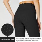 Women's Black Full Seat Silicone Breeches Horse Riding Tights