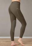 SANTINY Women's Zipper Pocket Riding Breeches in Brown