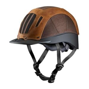 Brown Leather Troxel Sierra Riding Helmet - Brown