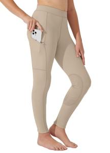 Girls Horse Riding Breeches: Khaki Tights with Pockets
