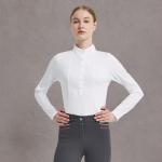 White Long Sleeve Show Shirt for Women Horse Riding