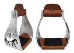 Western Aluminium Bell Engraved Cut-Out Stirrups for Horses