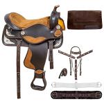 Handmade Western Synthetic Barrel Racing Horse Saddle (Brown)