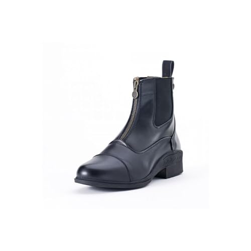 Ovation Women's Black Synthetic Leather Zip Paddock Boots