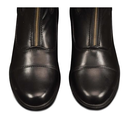 Ovation Women's Black Synthetic Leather Zip Paddock Boots