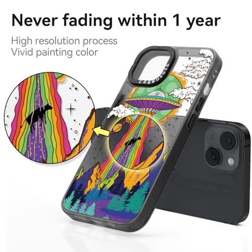 UFO Pattern iPhone 15 Case - Cute & Durable