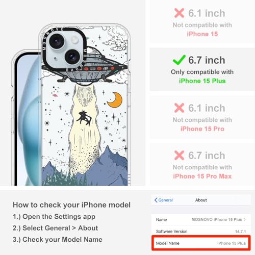 MOSNOVO UFO Designed iPhone 15 Plus Case