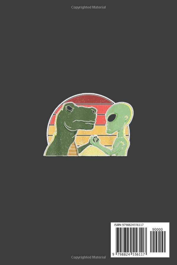 UFO Alien Dinosaur Conspiracy Retro Notebook: 110 Pages