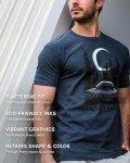 Extraterrestrial Space Tshirt - UFO Design Shirt (Navy, Large)