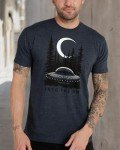Extraterrestrial Space Tshirt - UFO Design Shirt (Navy, Large)