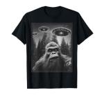 Funny Men Women Bigfoot Sasquatch Alien UFO Tee