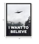 I Want To Believe" UFO Poster - Aesthetic Room Art Print