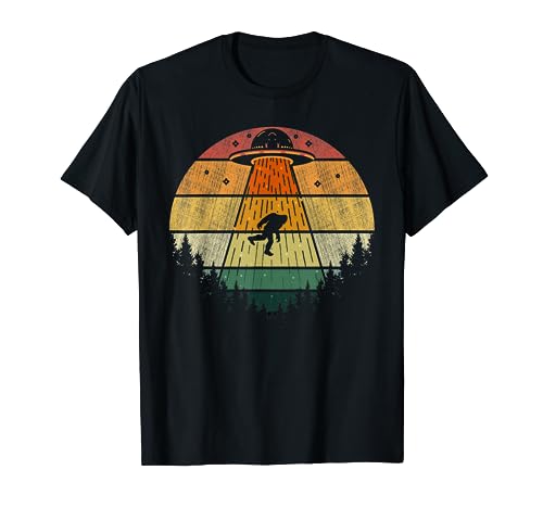 Bigfoot Abduction UFO Retro Vintage Tee