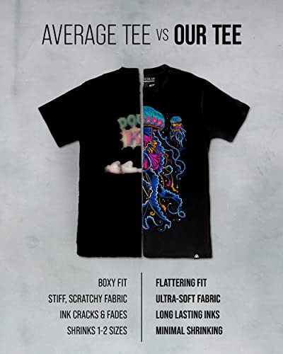 Extraterrestrial Space Tshirt - UFO Design Shirt (Navy, Large)