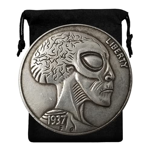 UFO-themed 1937 U.S. Hobo Coin - Alien & Bull