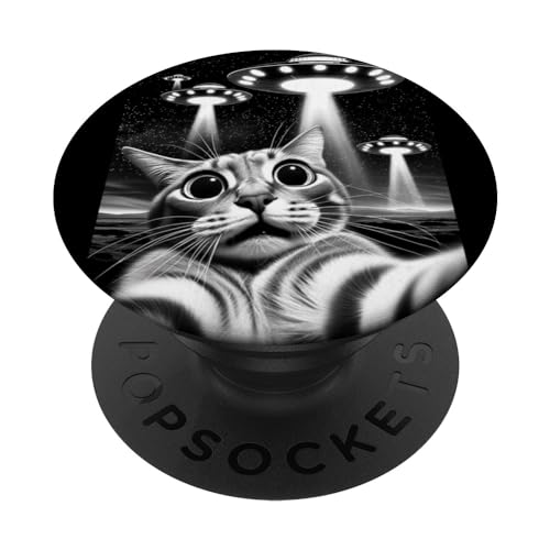 Cat UFO Funny Alien Selfie PopGrip