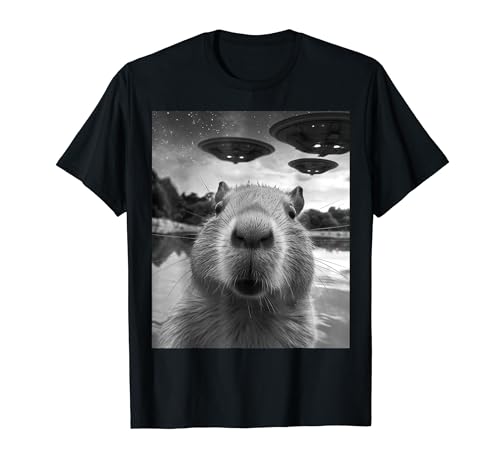 Strange Capybara UFO Selfie T-Shirt