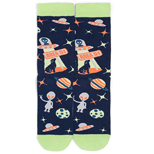 Funny Unisex UFO Alien Socks for Nerds, Geeks