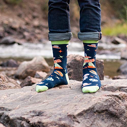 Funny Unisex UFO Alien Socks for Nerds, Geeks
