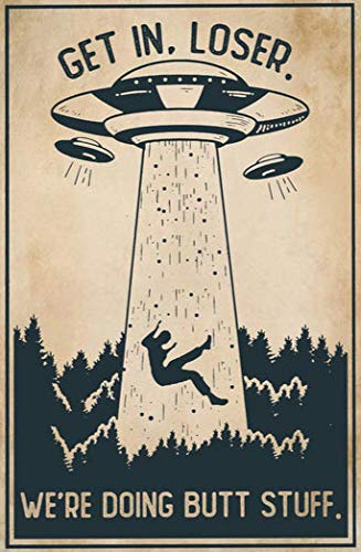 UFO Metal Poster: Funny Alien Theme Décor