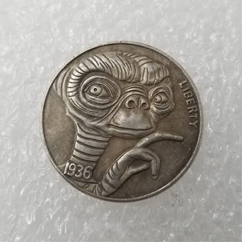 E.T Alien & Bull UFO Coin - Silver Plated Replica