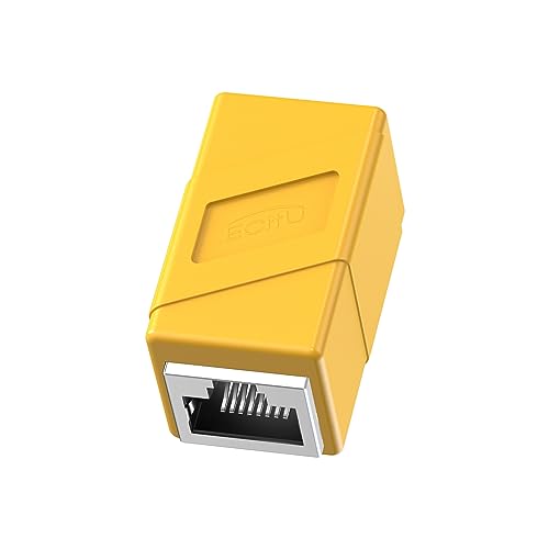 Ethernet RJ45 Coupler: Female to Female Adapter (Yellow)