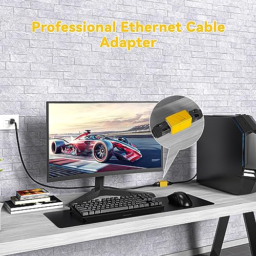 Ethernet RJ45 Coupler: Female to Female Adapter (Yellow)